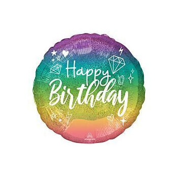 balão foil sparkle birthday 17"