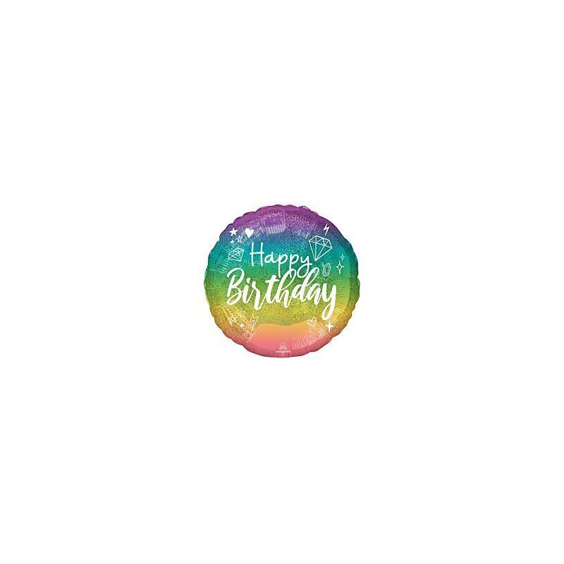 balão foil sparkle birthday 17"