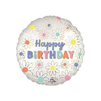 std daisies happy birthday 18"