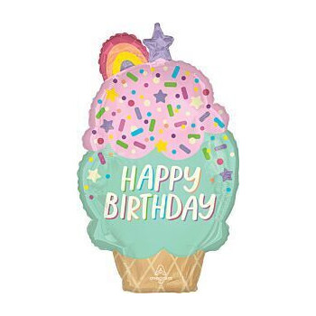 s/shape ice cream party birthday 30"