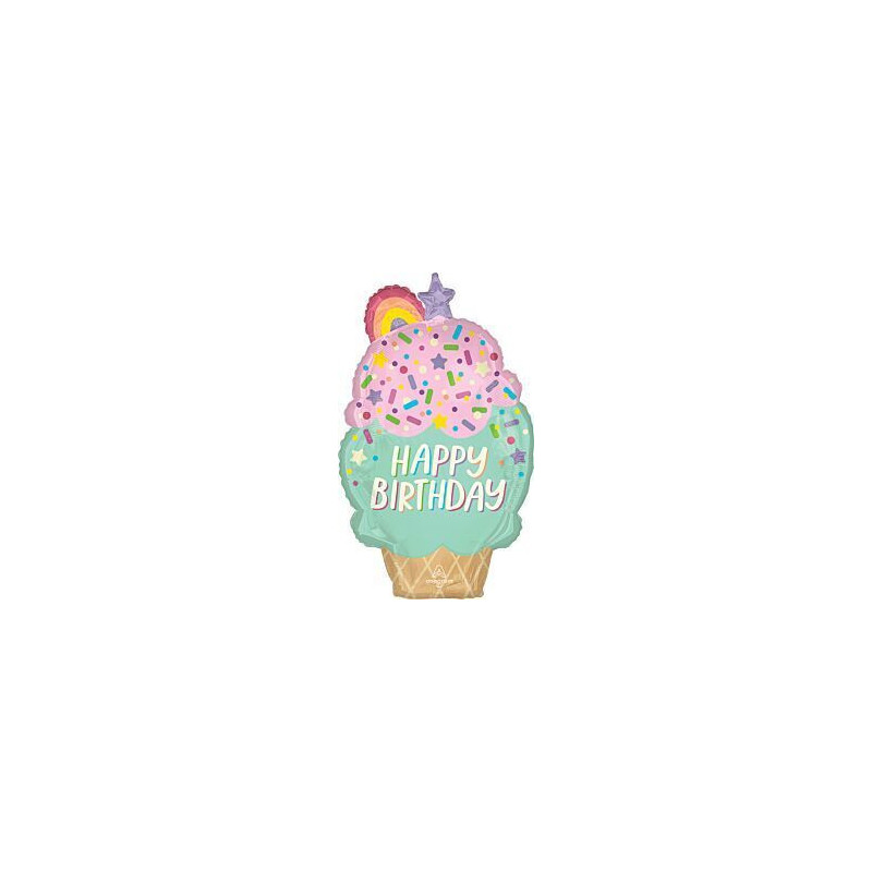 s/shape ice cream party birthday 30"