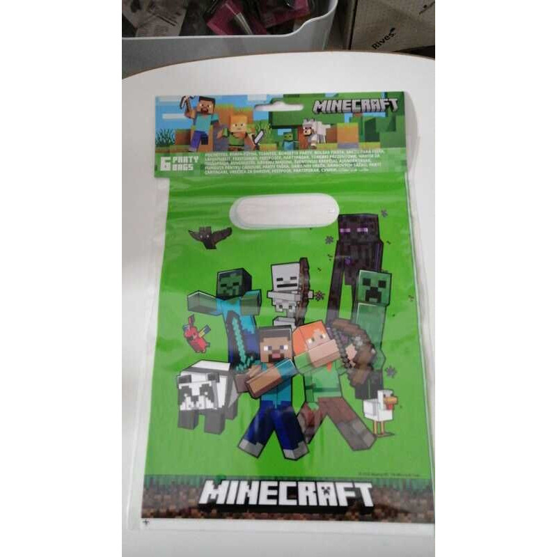 6 saquinhos oferta minecraft
