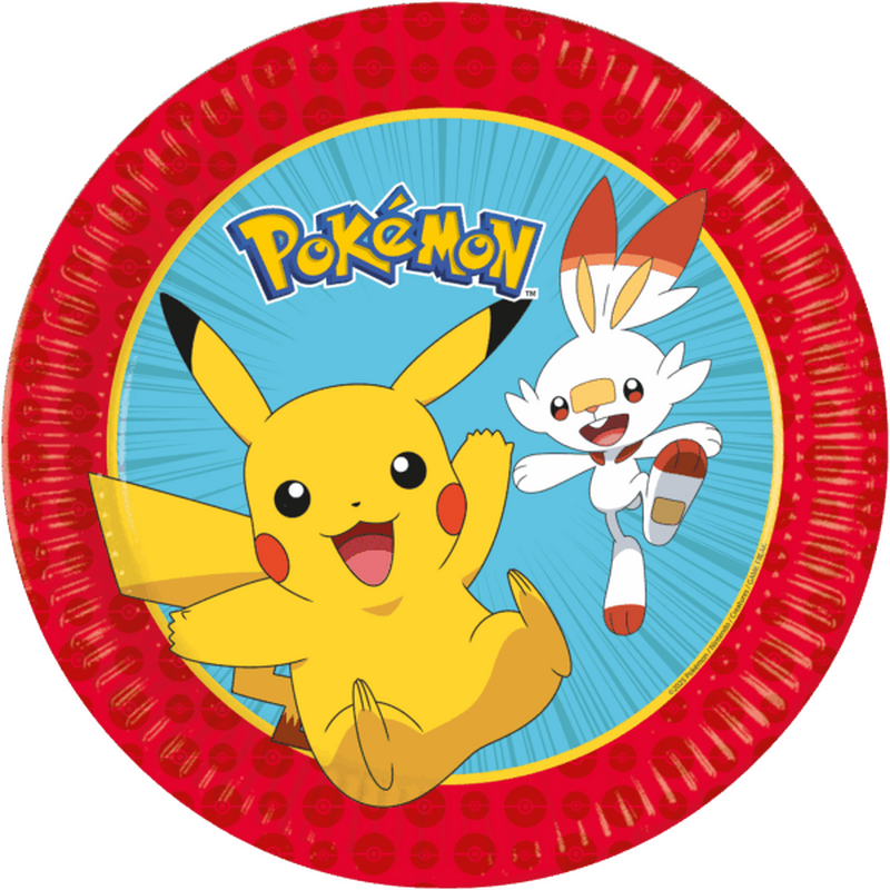 8 pratos 23cm pokemon