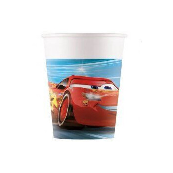 8 copos de papel 200ml cars victory is mine
