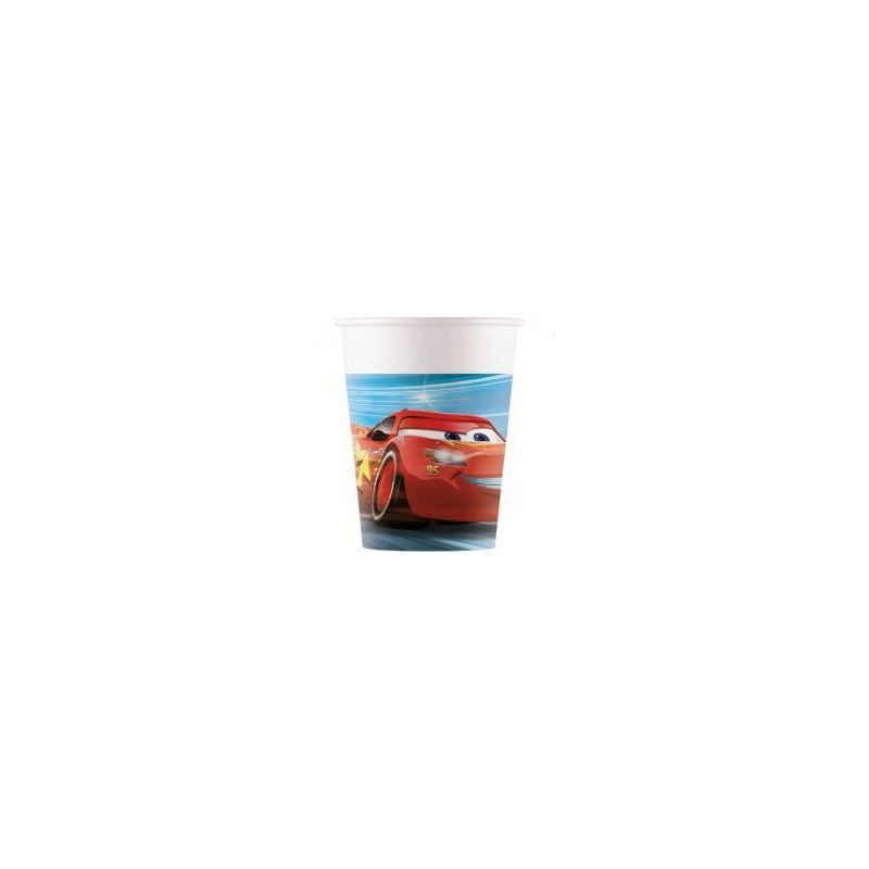 8 copos de papel 200ml cars victory is mine
