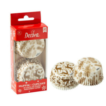 36forminhas natal douradas 50x32mm
