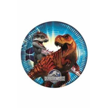 8 Pratos 23cm- Jurassic Worl