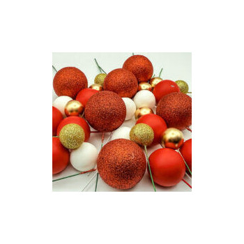 bolas decorativas vermelho e ouro 20peças