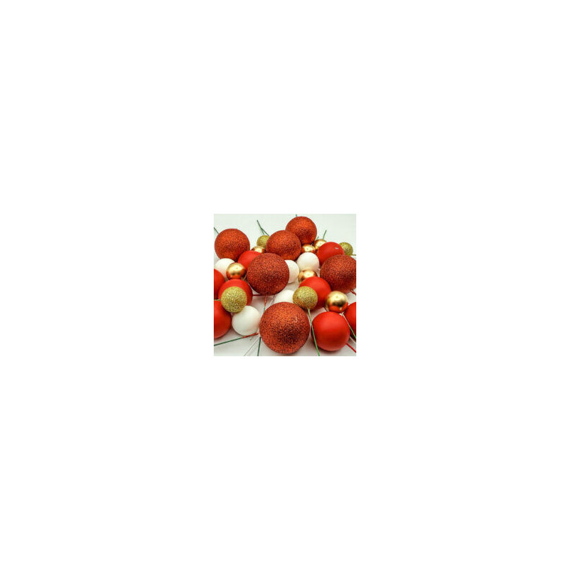 bolas decorativas vermelho e ouro 20peças