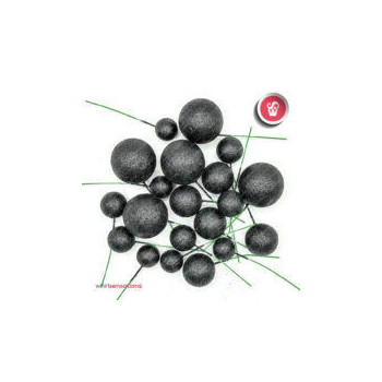 bolas decorativas glitter preto 20peças