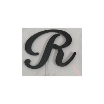 Letra R acrilico - preto