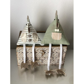 Conjunto galo e galinha tecido