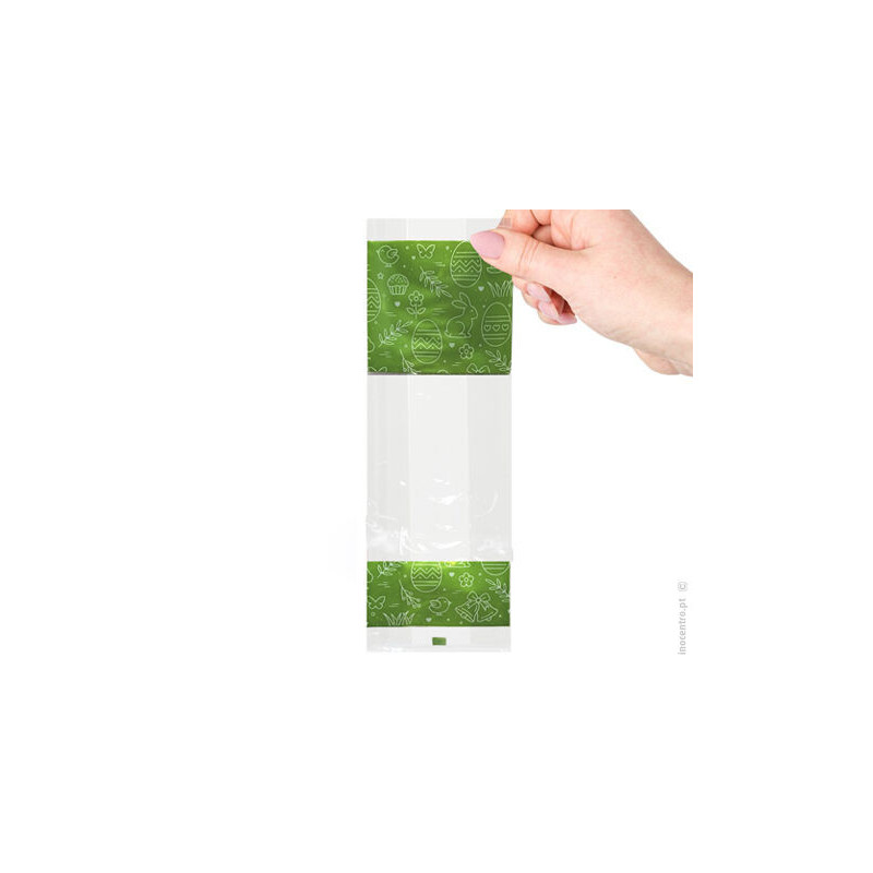saco cristal pascoa verde 8x4x24