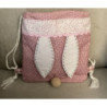Mochila Coelho tecido rosa