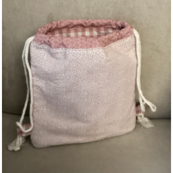 Mochila Coelho tecido rosa