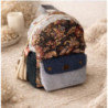 Mochila em tecido com padrão floral