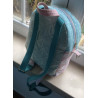Mochila em tecido menta e rosa