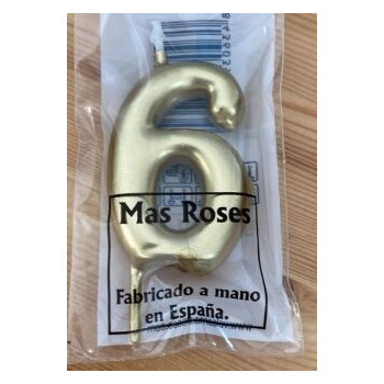 Vela 6cm N6 Dourado