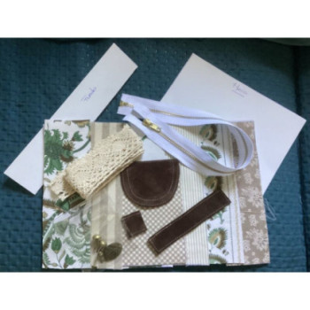 Kit bolsa verde e creme