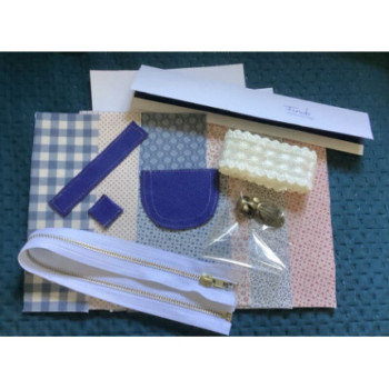 Kit e Bolsa azul e rosa