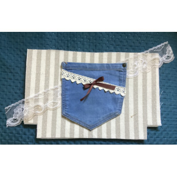 Kit bolsa verde e creme