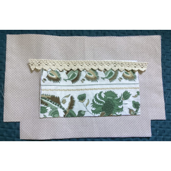Kit bolsa verde e creme