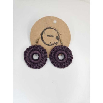 Brincos croché roxo