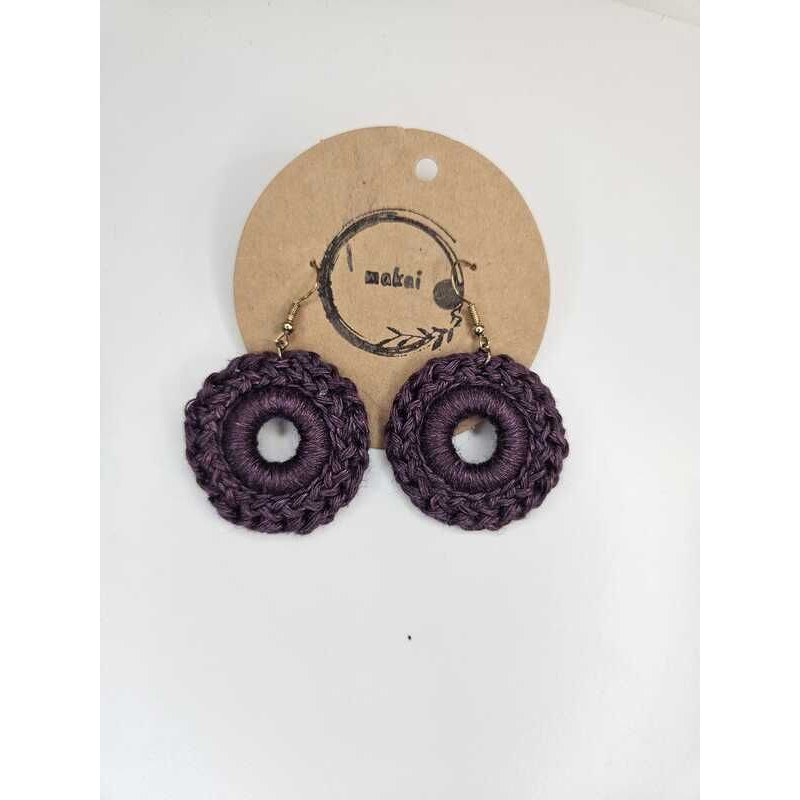 Brincos croché roxo