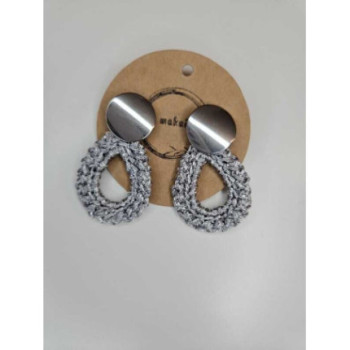 Brincos croché prata