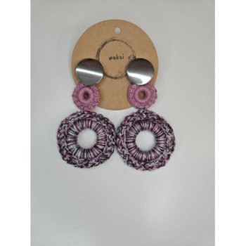 Brincos croché rosa velho