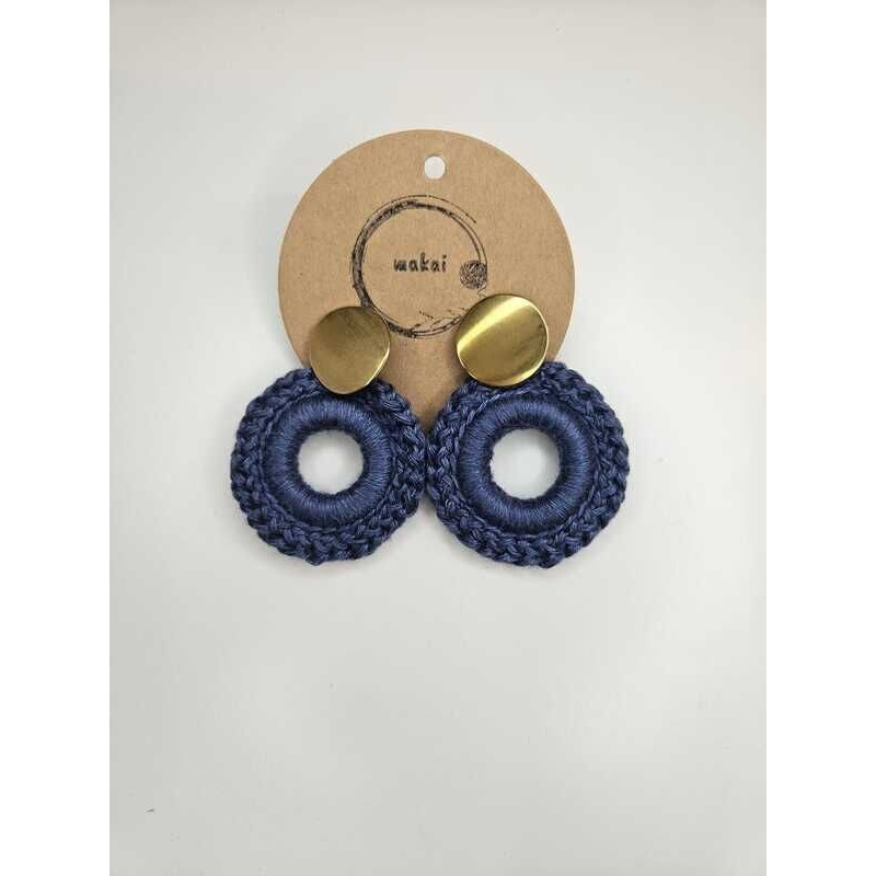 Brincos croché azul