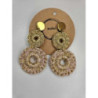 Brincos croché dourado e rosa