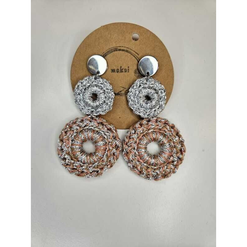 Brincos croché prata
