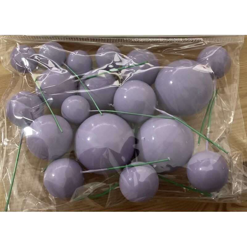 18 bolas decorativas lilás