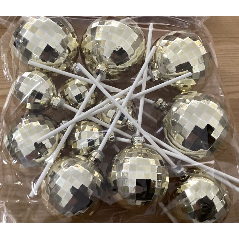 12 bolas decorativas ouro (bola de espelhos)