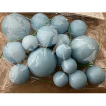 18 bolas decorativas Azul claro