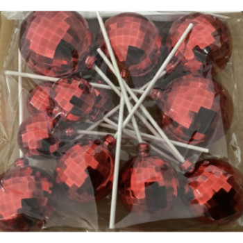 12 bolas decorativas vermelho (bolas de espelho)