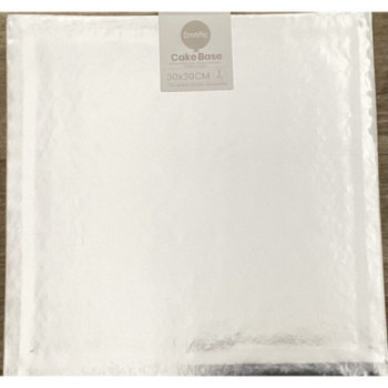 Base alta para bolos 30x30cm prata