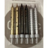 6 velas 7cm ouro e preto