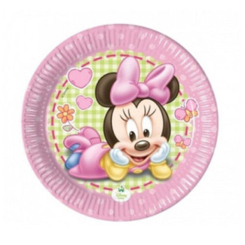 8 pratos 20 cm Baby Minnie
