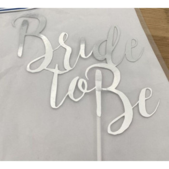Topo de Bolo Bride To Be prata