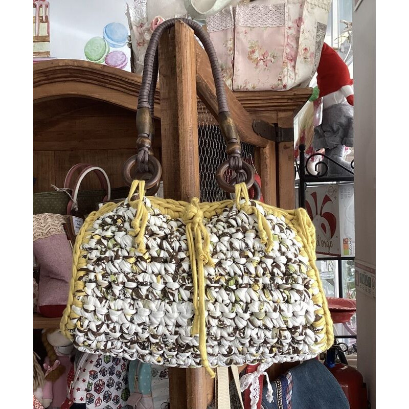 Mala trilho amarelo e castanho 30cm largura