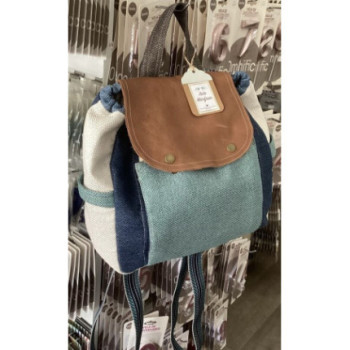 Mochila de tecido tons azul