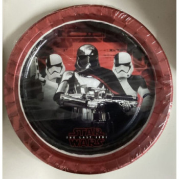 8 Pratos Papel 23 cm Starwars The Last Jedi