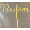 Topo de bolo Parabéns 18cm amarelo