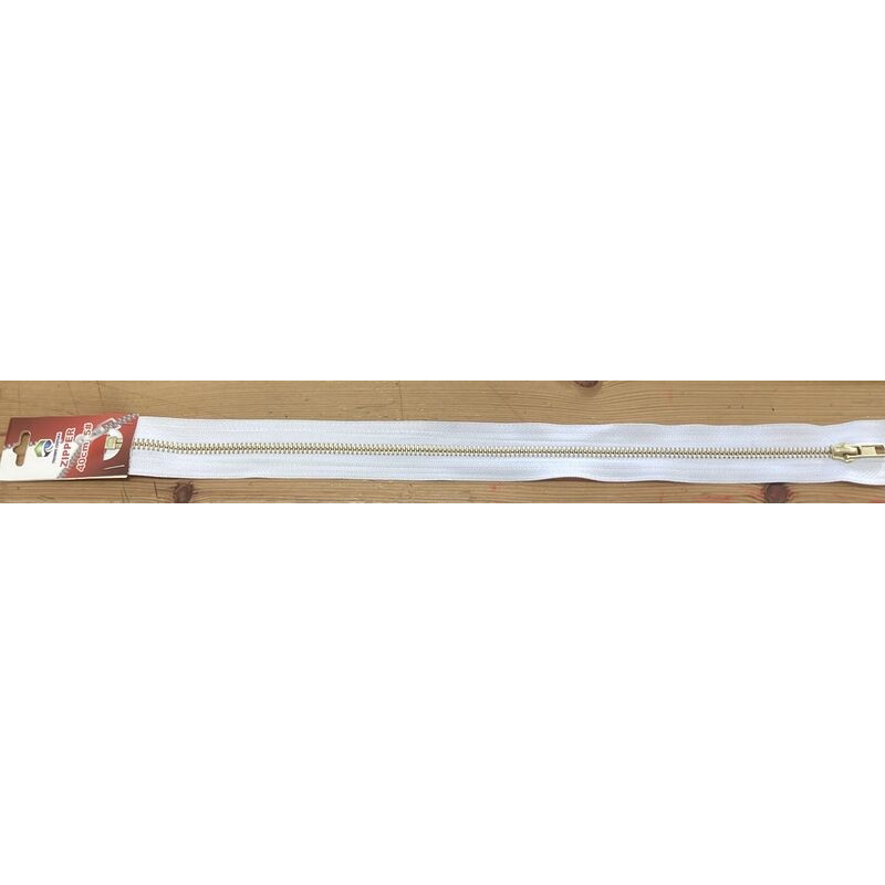 Fecho metal branco 40cm