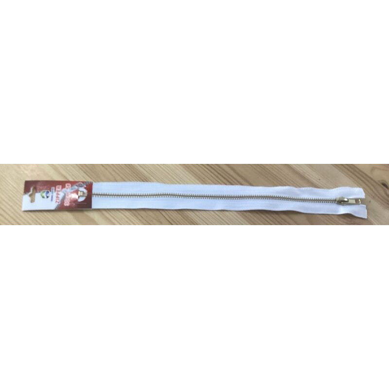 Fecho metal branco 30cm