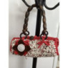 Mala em trapilho vermelho e branco