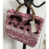 Mala em trapilho rosa e castanho