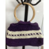 Mala em trapilho roxo e branco